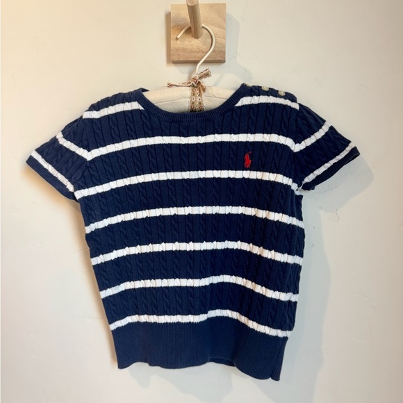 Polo by Ralph Lauren Navy and White Striped Kids Sweater - Picture 1 of 2